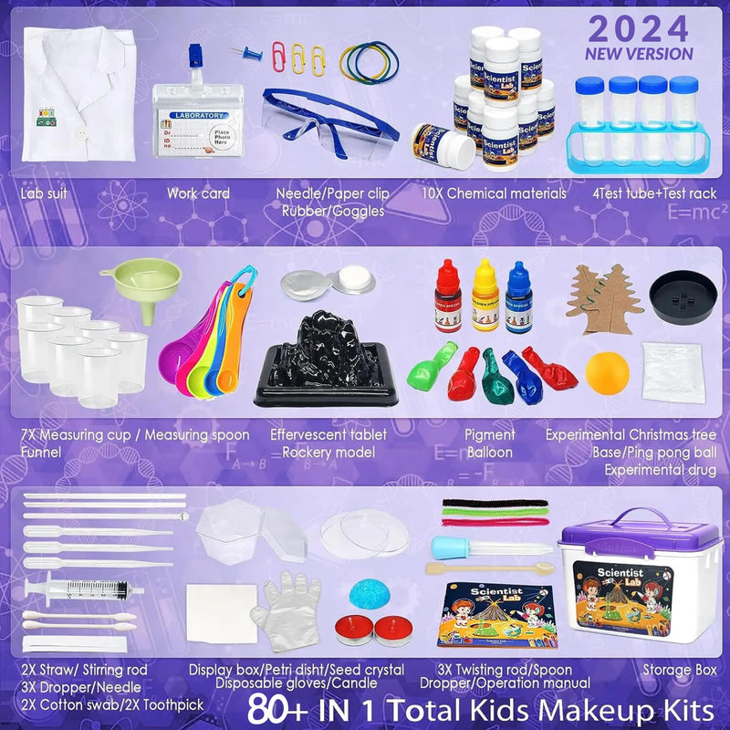 [Kit] 80+ Science Experiment Kits for Kids with Lab Coat